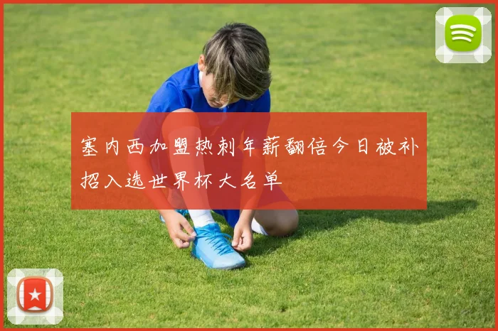 塞内西加盟热刺年薪翻倍今日被补招入选世界杯大名单
